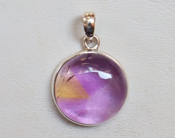 Magnífico colgante de plata con ametrina, colgante de plata de ley 925, joyería con colgante de ametrina natural, regalo de aniversario, regalo para ella, colgante hecho a mano.