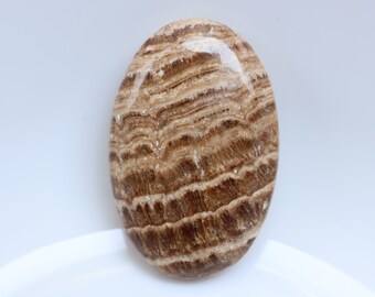 Natural Yellow banded aragonite palm stone. healing stone, polished palm stone, healing crystal, Yellow banded aragonite gemstone.