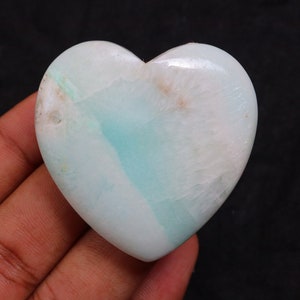 Unique Caribbean Calcite Heart Stone, Natural Caribbean Calcite Heart, Calcite Palm Worry Stone, Pocket Stone, Meditation Decoration Calming
