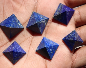 Lapis Lazuli Pyramids, madani lapis lazuli Natural Untreated Undyed Polished Pocket Stone, Blue and Gold Crystal Tumble, A+ Pyramid Stone