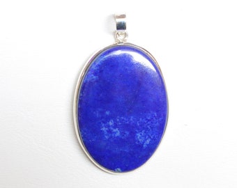 High Quality Lapis Lazuli Silver Pendant, 925 Sterling Silver Pendant, Natural Lapis Pendant Jewelry, Anniversary Gift, Handmade Pendant