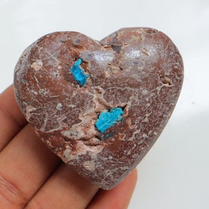 Unique Rare Cavansite Heart stone, Natural Cavansite Heart, Cavansite Tumble, Cavansite Palmstone, Cavansite Specimen, Cavansite from India