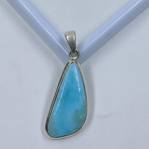 Larimar Pendant, 925 Sterling Silver, Larimar Pendant from Dominican Republic, Designer Larimar Jewelry, Throat Chakra, Anniversary Gift.
