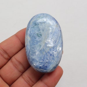 High Quality Blue Kyanite Palm Stone, Natural Silvery Blue Kyanite, Communication Stone, Blue Kyanite Gemstone For Rebalance, Throat Chakra