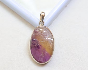 Hermoso colgante de plata con drusa de ametrina, colgante de plata de ley 925, joyería de ametrina natural, regalo de aniversario, colgante hecho a mano.