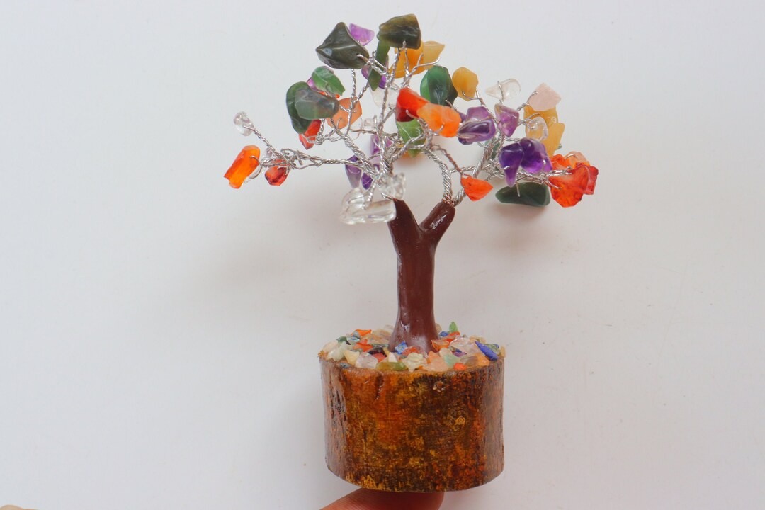Chaka Roshi Tree Handmade Rainbow Chakra Tree, 7 Chakra Tree, 60 Stone Gemstone Tree ...