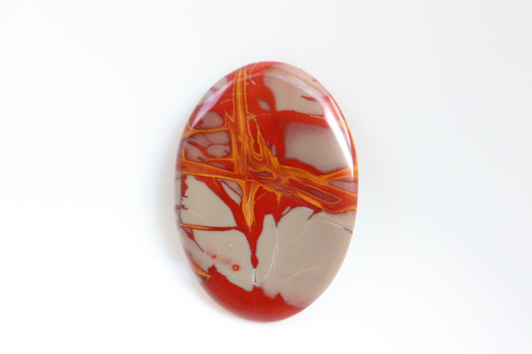 Cabochon Ovale En Jaspe Rouge Noreena Naturel - 40,70 Carats, Qualité Exceptionnelle