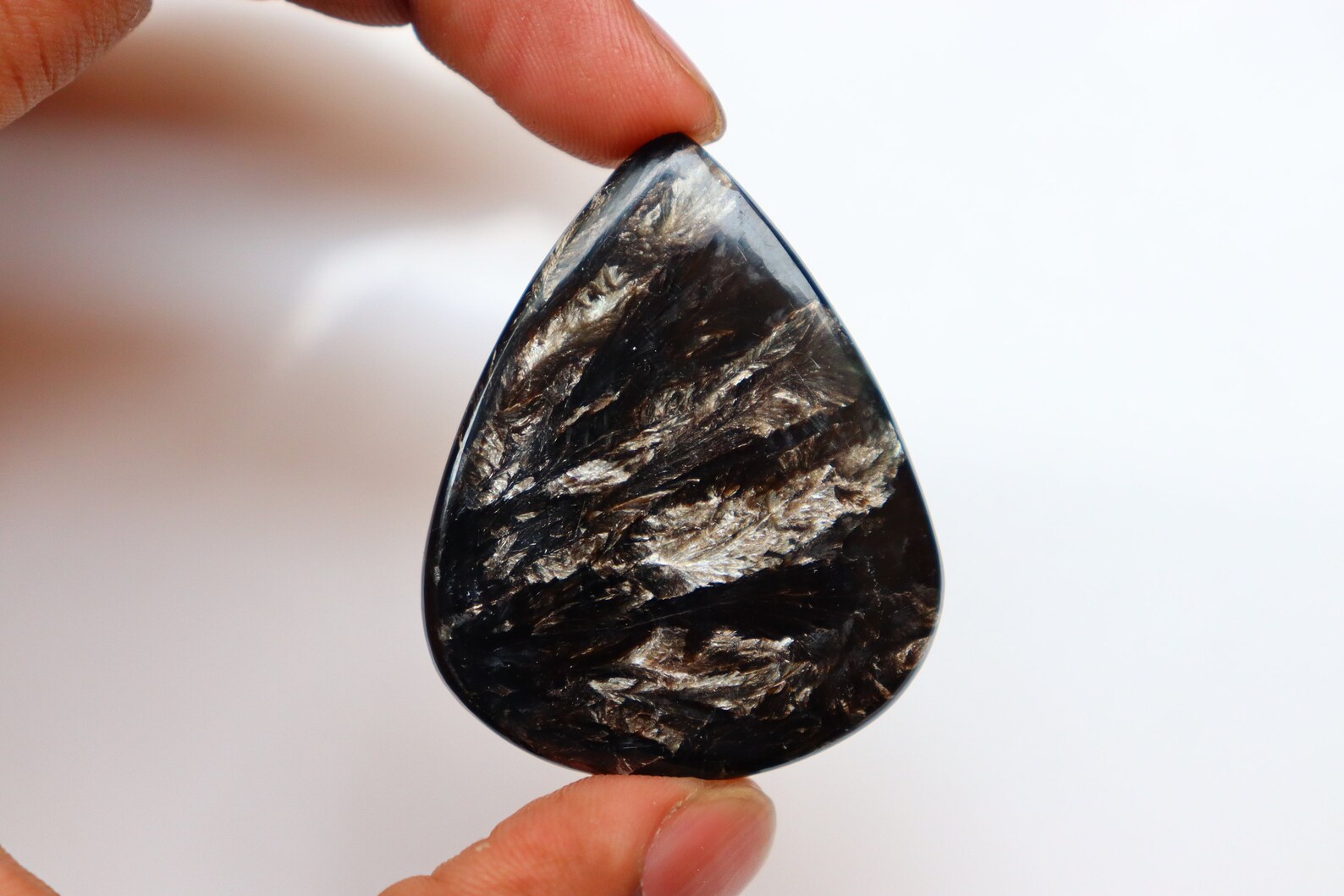Big Size Black Seraphinite Cabochon Gemstone Black Cabochons Etsy