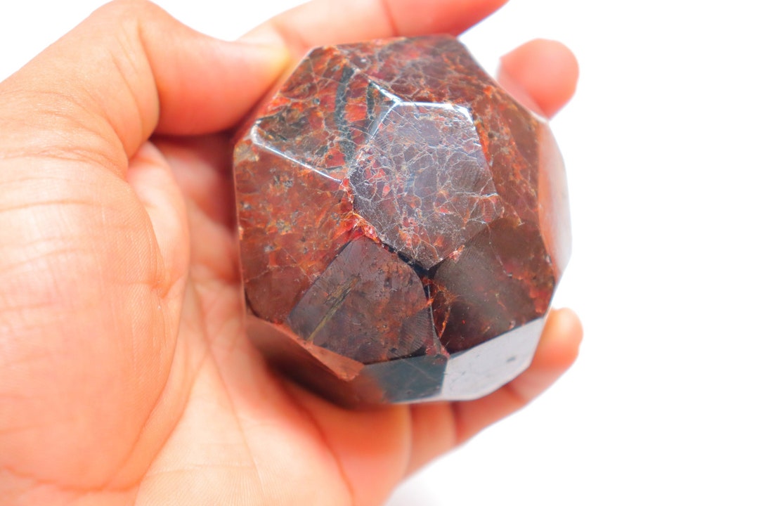 XL Garnet Dodecahedron, High Polished, Self Standing, Deeply
