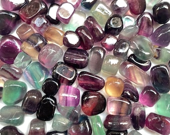 Premium Quality Multi Fluorite Tumble, Natural Multi Fluorite Stone, Rainbow Fluorite Stone, Pocket stone, Third Eye Chakra, Energy Healing