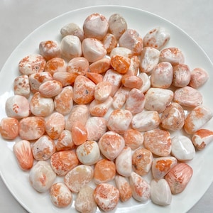 High Quality Pink Scolecite Tumble, Natural Pink Scolecite Stone, Calming Stone, Peach Scolecite, Pink Scolecite Tumbled Stone, Pocket Stone