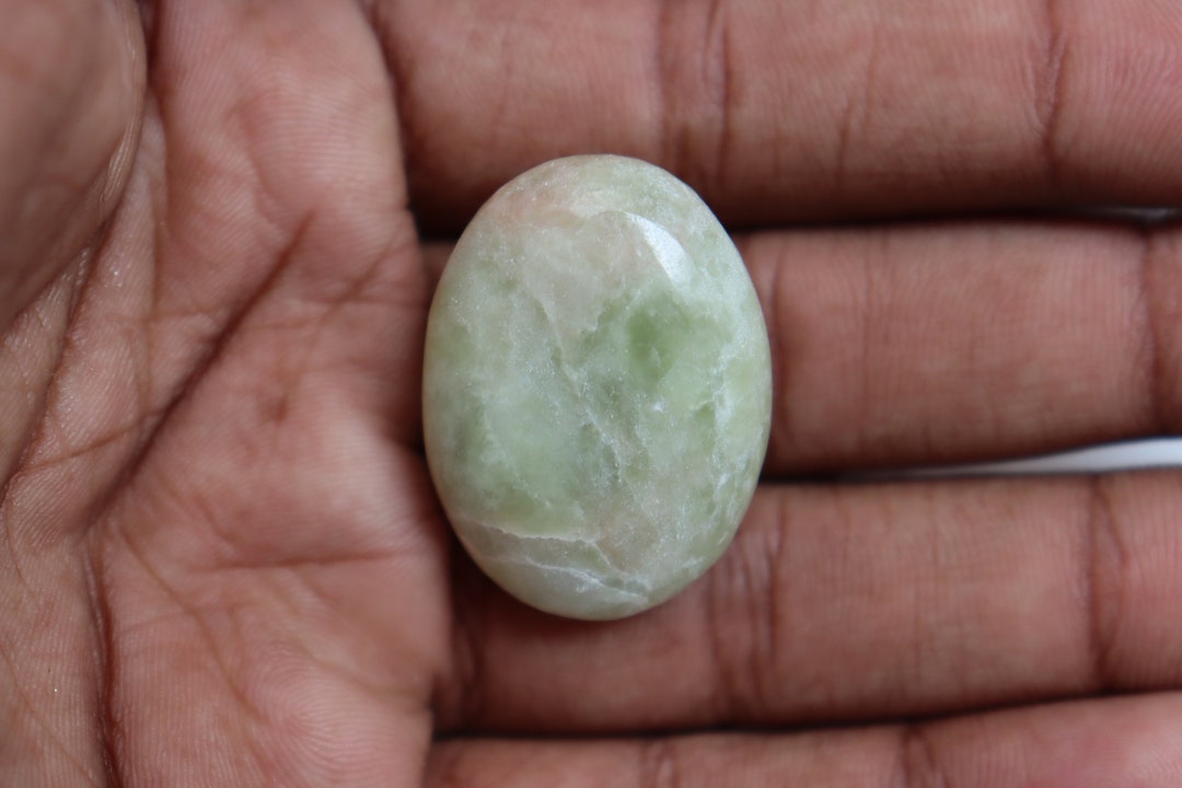 Natural Yellow Serpentine Palm Stone, Polished Yellow Serpentine