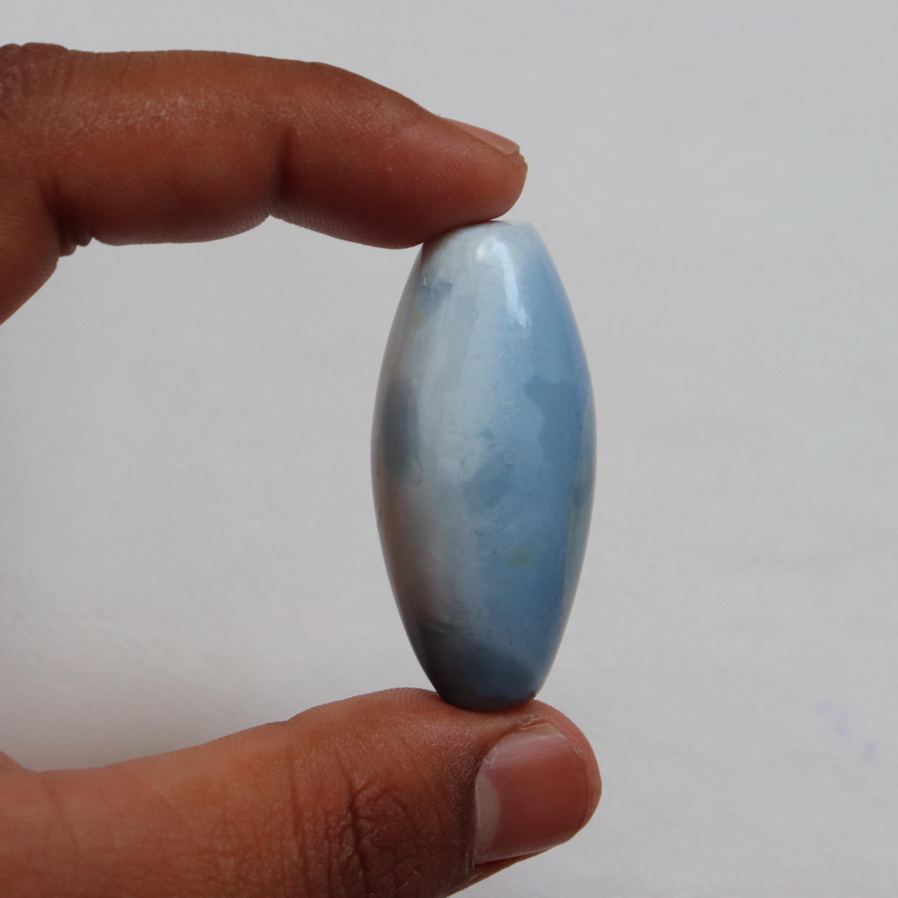 Top Quality Blue Owyhee Opal Shiva Lingam, Natural Blue Opal Stone, Crystal Stone, Forgiveness +Communication, Throat Chakra, Gift for her