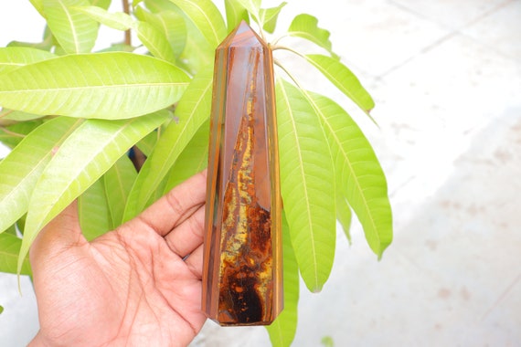 Iron Tiger's eye point yellow tigers eye crystal sold tower, tiger's eye obelisk crystal point wand Tiger Eye Obelisk Tower Points Crystal Tower