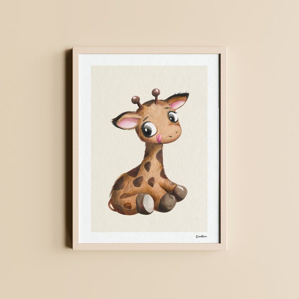 Nursery print Giraffe - high quality art print - children's room picture, children's room decoration - animal poster