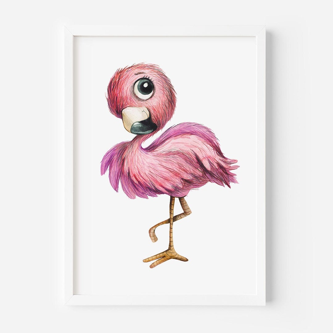 Flamingo Print Nursery Wall Art Nursery Animal Print - Etsy