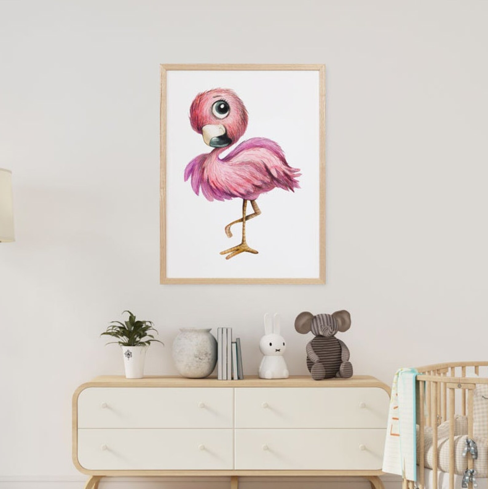 Flamingo Print Nursery Wall Art Nursery Animal Print - Etsy