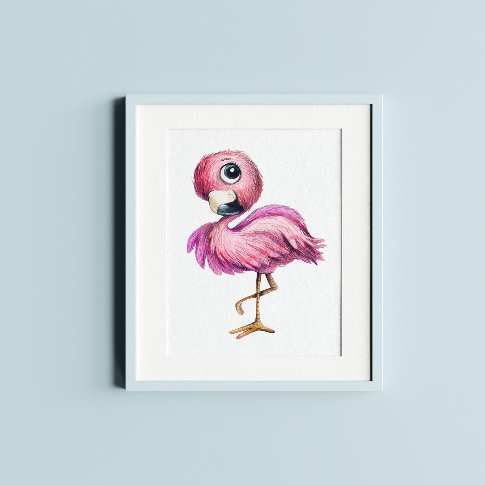 Flamingo Print Nursery wall art Nursery animal print | Etsy