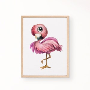 Flamingo Print Nursery Wall Art Nursery Animal Print - Etsy
