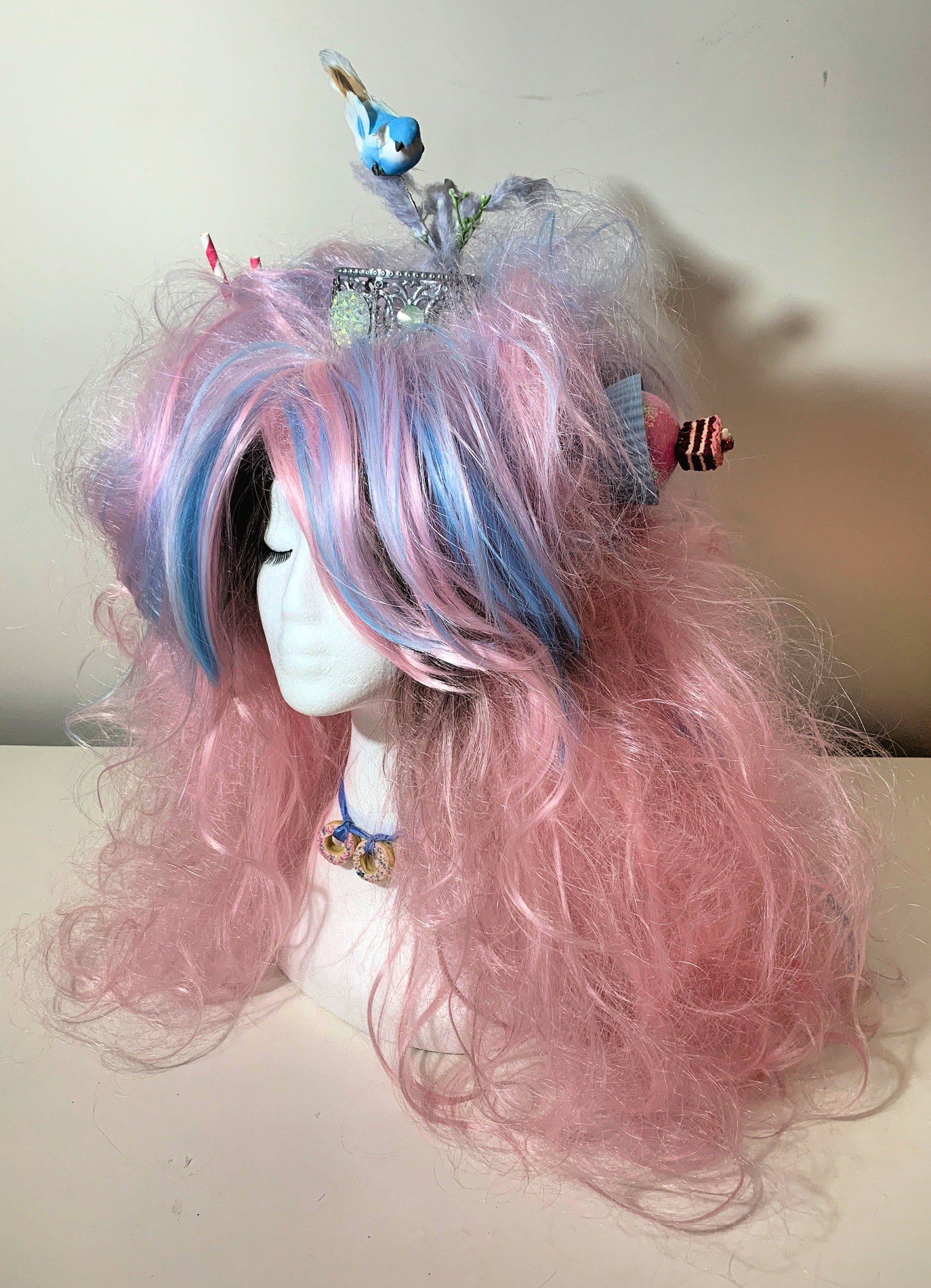 SuGaR RuSh WiG Pink/Blue Cotton Candy Floss Costume Wig Etsy