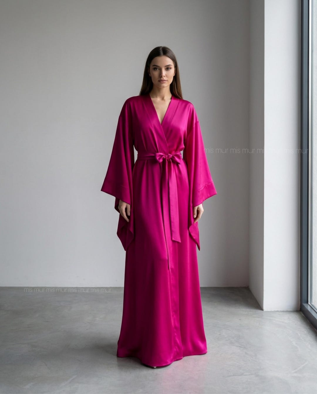 Leg Length Robe Long Silk Satin Kimono Robe, Luxury Floor Length Robe for Women - Etsy