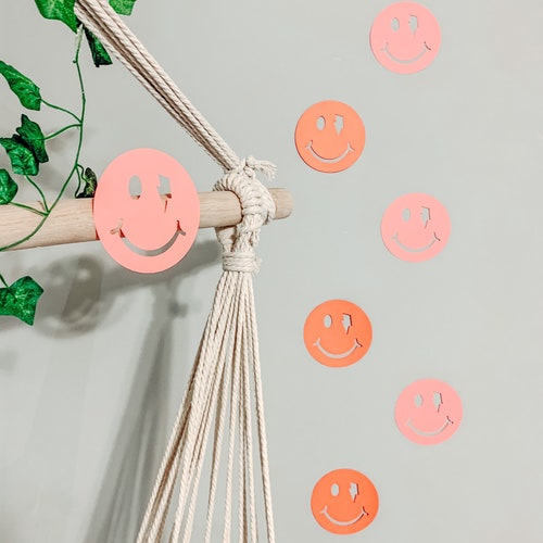 Pink Smiley Face Preppy Room Decor Aesthetic Wall Wallpaper Etsy Finland