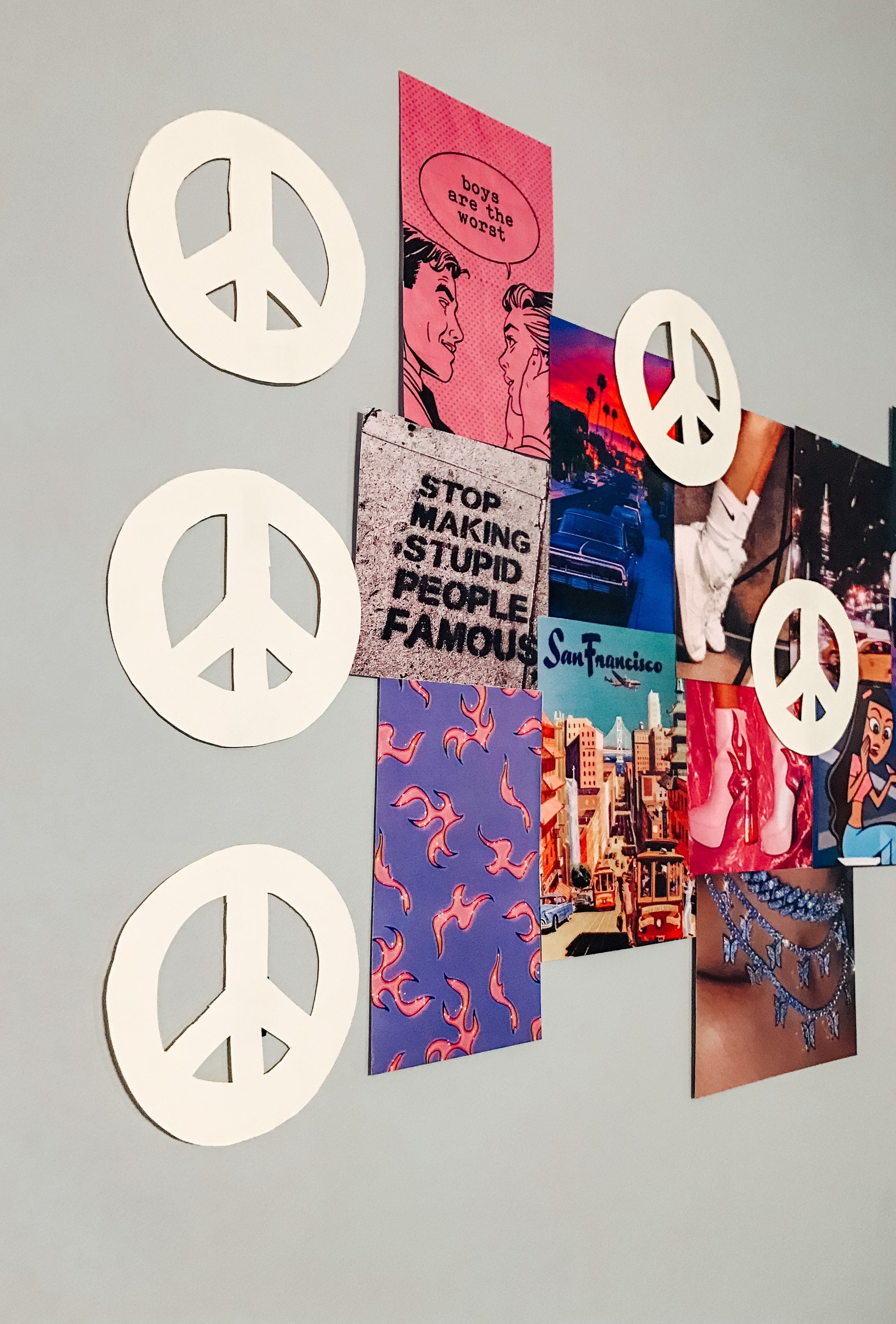 Gelbe Frieden Zeichen Zimmer Dekor Ästhetik / Wand / Tapete / | Etsy