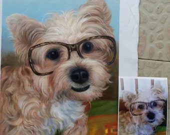 Pet paintings, Custom Portrait Painting, Hand-painted or sketched , Children or Baby portraits, , Anniversary, wedding Commission from photo