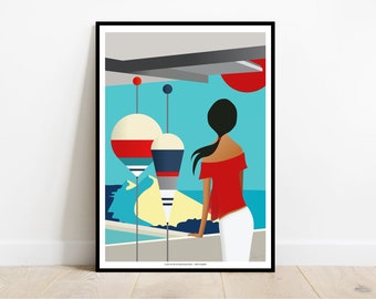 Dune du Pilat - Wall art - Decorazione - Architettura poster Illustrazione stampata di alta qualità