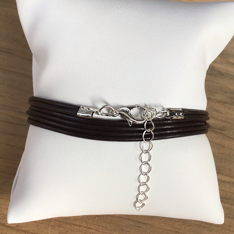 Women's Leather Bracelet Leather Wrap Bracelet Silver Etsy