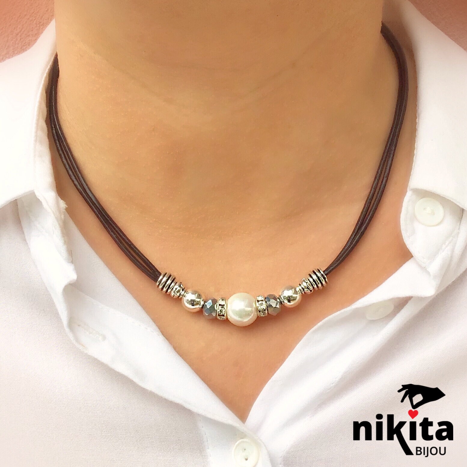 Collar original ajustable perla cubierta de Etsy España