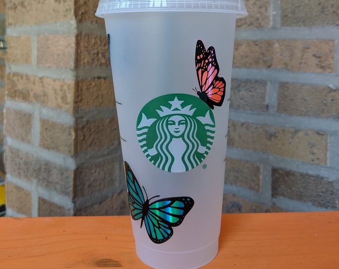 Butterflies starbucks cup Butterfly starbucks cup personalized starbucks cup