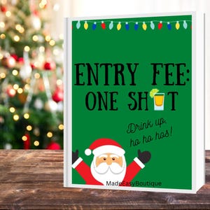 Toegangsprijs: one shot - kerstmis - afdrukbaar bord