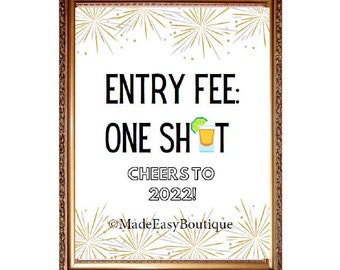 Entry Fee: One Shot Printable - Etsy