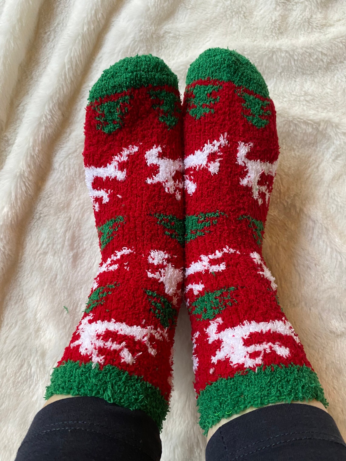 Cute Christmas fuzzy socks/Holiday Socks/Warm Socks  Etsy