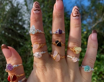 SEniutarm Engagement Love Rings Wedding Bands Letters Engraved Heart Shape Faux Opal Inlaid Band Ring Jewelry Gift for Mother for Women//Girl Finger Rings DIY Jewelry Gifts