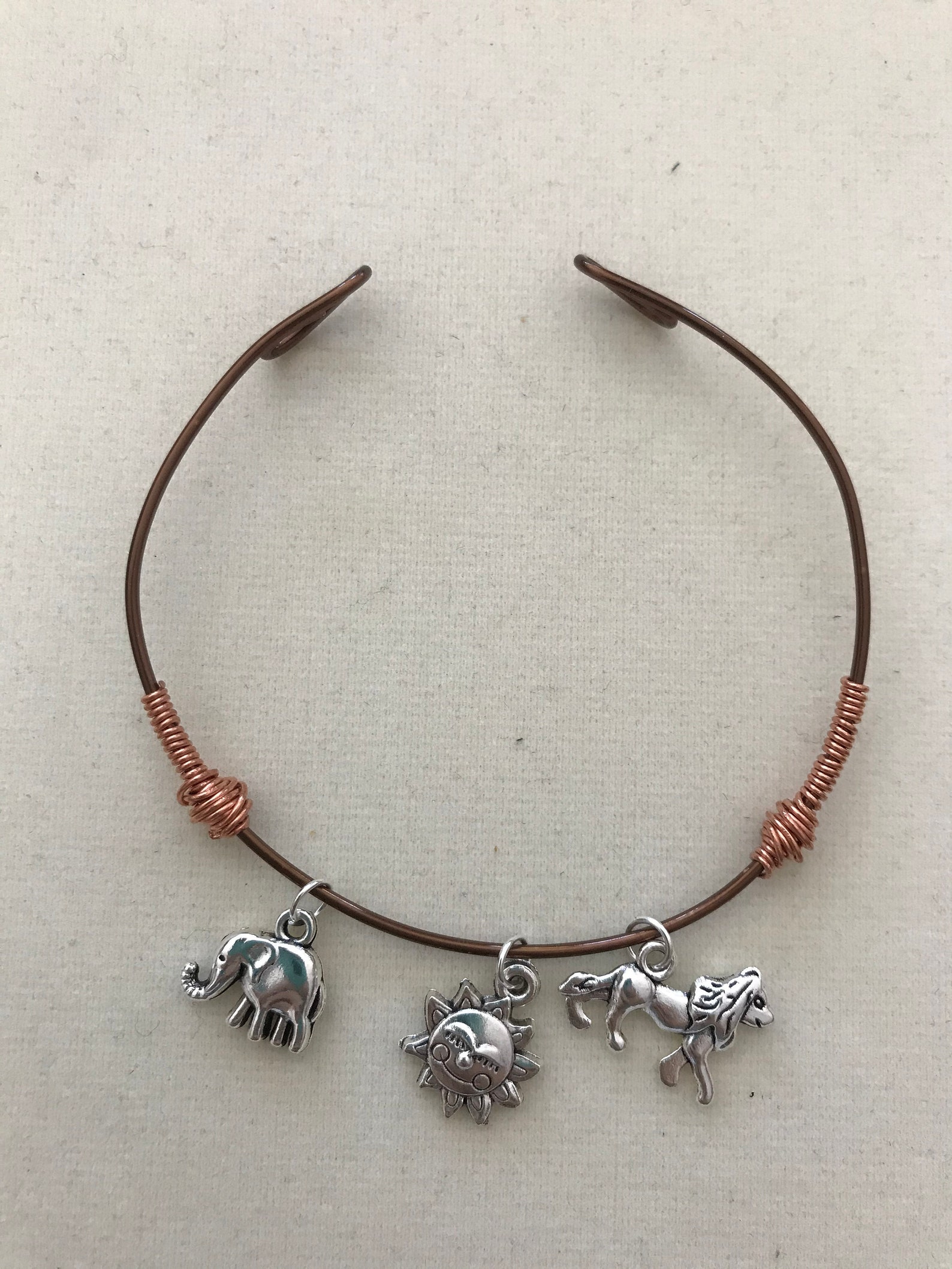Animal Charm Bangle Bracelet Etsy