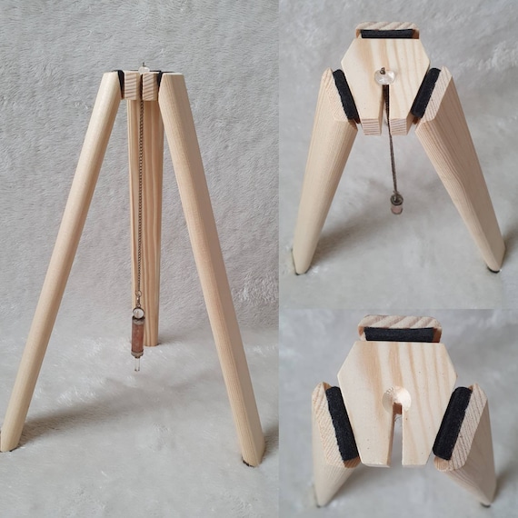Handmade portable Wooden Pendulum Tripod Display Stand for Use