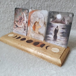 Handgemachte, Handographie Pyr Moon Phase Triple Tarot Karte und Orakel Kartenhalter - erhältlich in 2 Farben