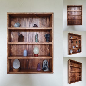 Handmade Lightweight Rustic Crystal Shelves Ready to Hang (in Dark Oak)