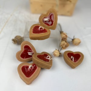 Food Candles: Berry Scented Jam/ Jelly Filled Soy Cookie Candles. Heart Shaped. Valentine’s Day Gifts. Candlelight Decor. Anniversary Gifts.