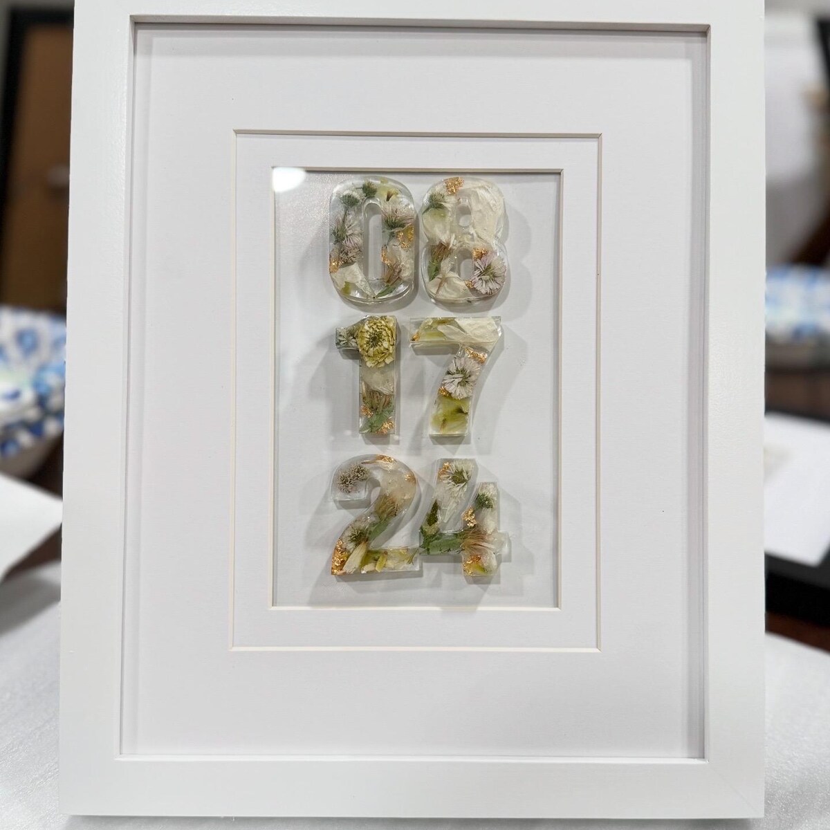 Etsy - Dried Flower Wedding Date Frame/decor