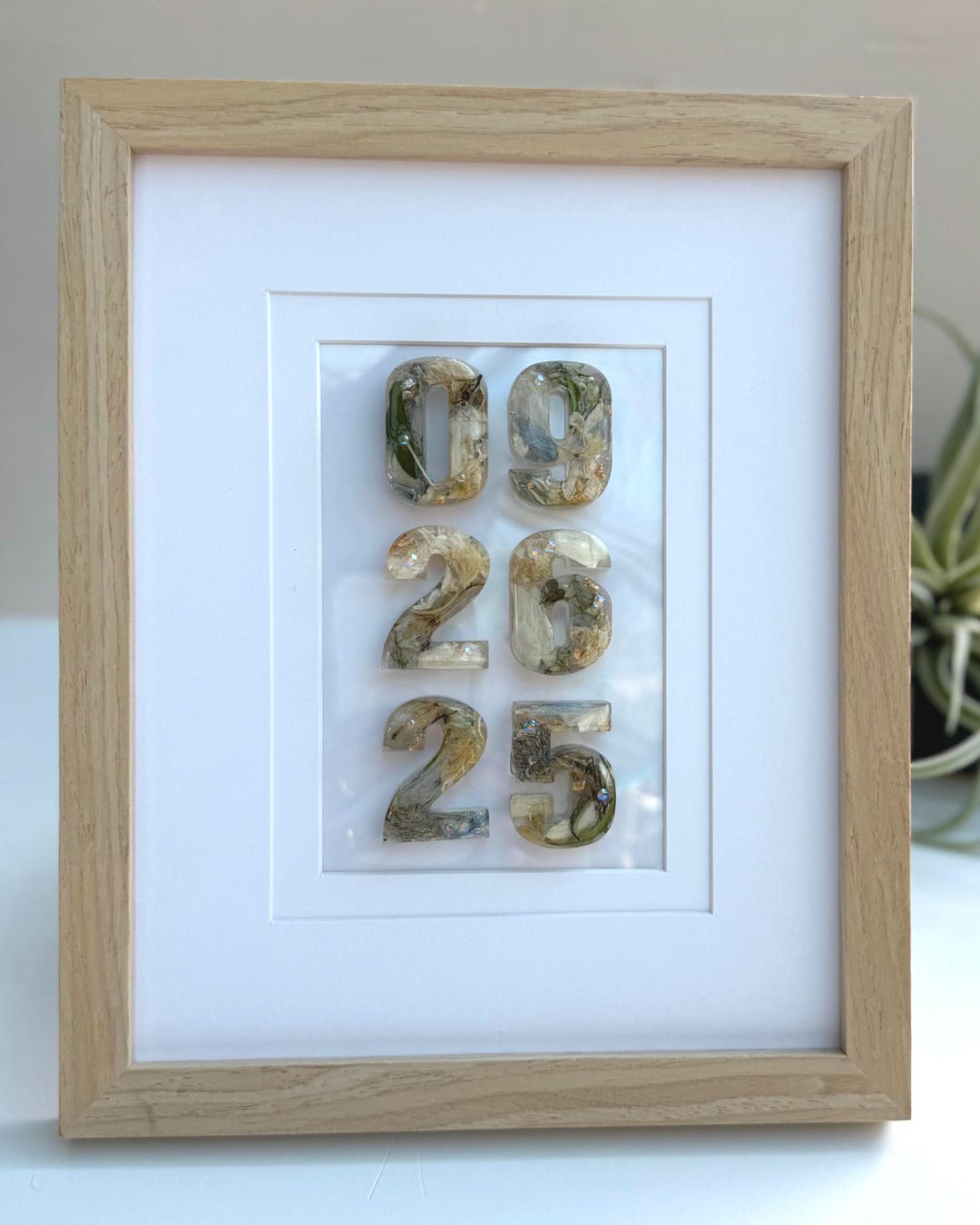 We Adding Date Frame Wedding Date Frame With Preserved Bridal Flowers – Anniversary Keepsake ...