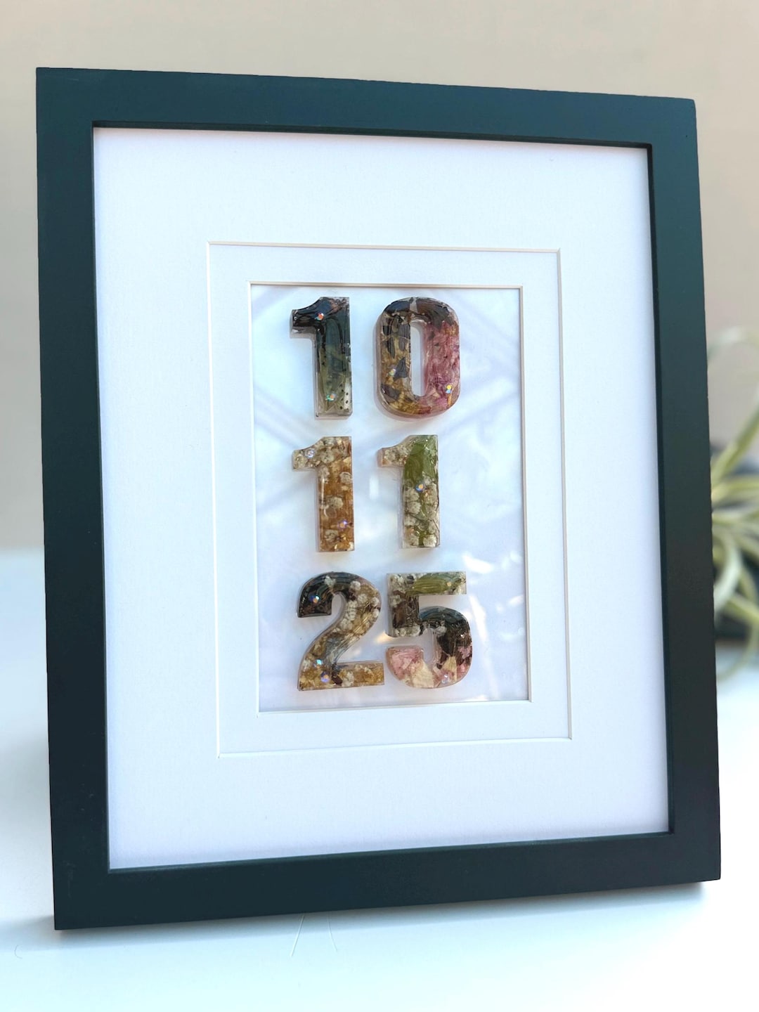 We Adding Date Frame Original Wedding Date Frame With Your Real- Dried Flowers • Bridal ...