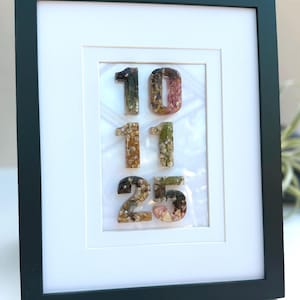 Original Wedding Date Frame with your Real- Dried Flowers • Bridal Bouquet Preservation • Anniversary Gifts • Personalized Floral Keepsake