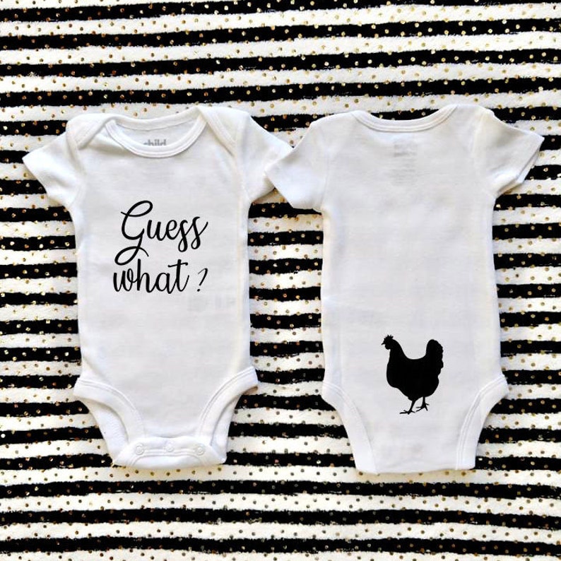 Guess What Chicken Butt Onesie / Funny Baby Onesie / Baby image 1