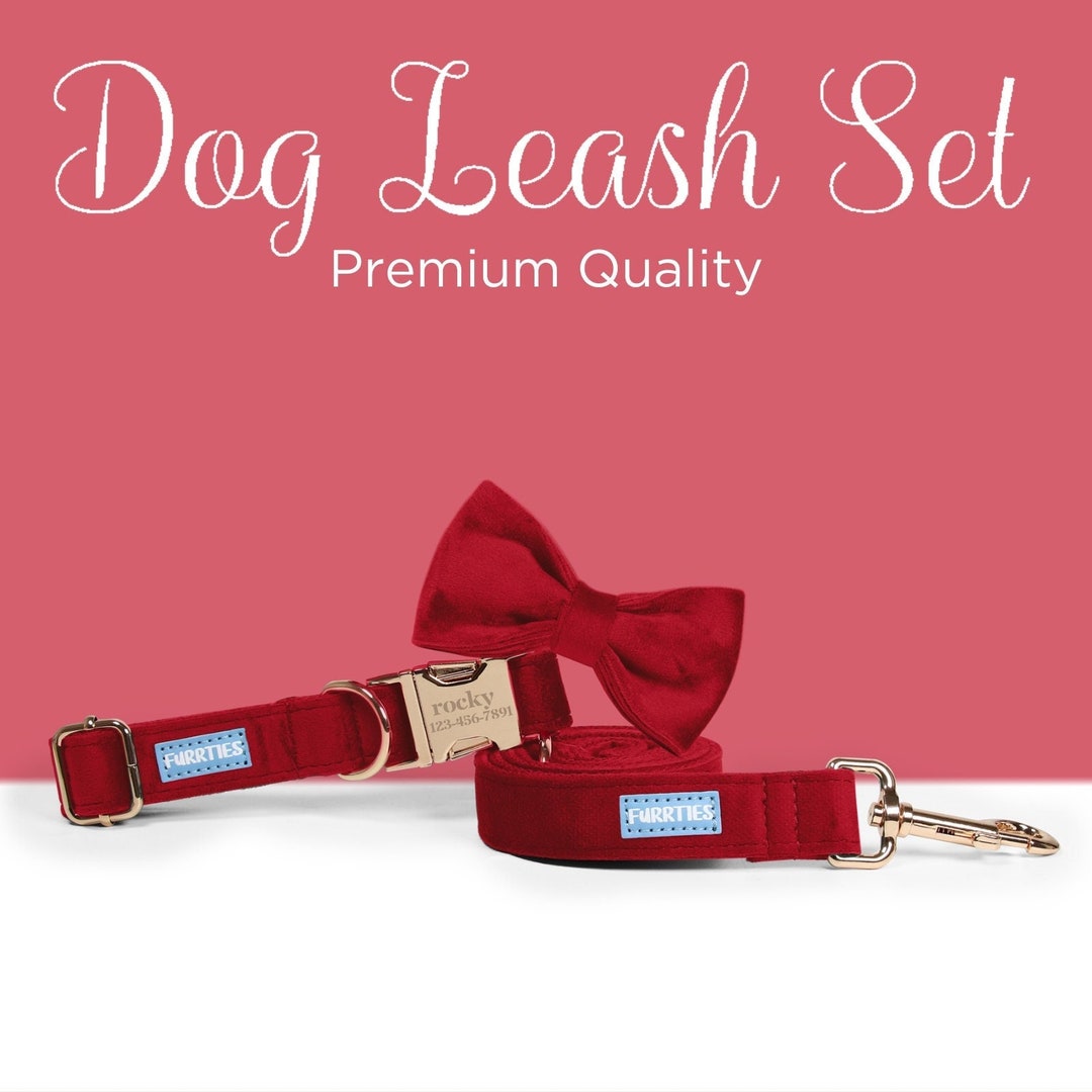 Wine Red Velvet Dog Leash Wedding Dog Collar Comfortable and Etsy