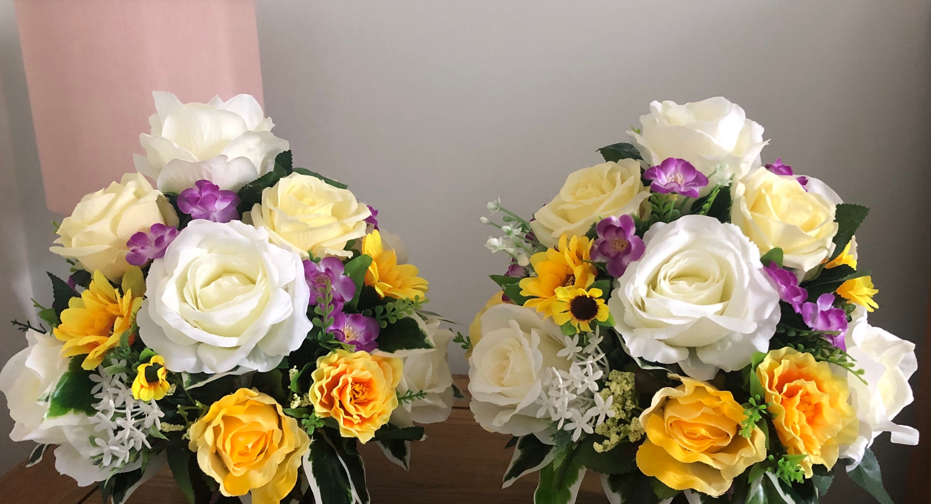 Artificial grave memorial arrangements Etsy