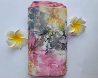 Premium tie dye bengkung belly bind 15m(16,5 yards), yellow/pink/gray, pregnancy gift