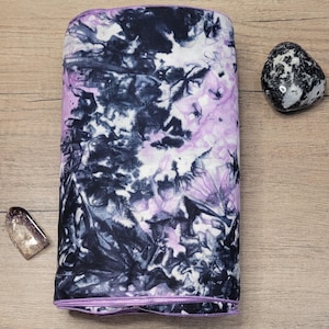 Premium Bengkung belly bind, tye die black/lilac, 16,5 yards (15 m), new mom gift